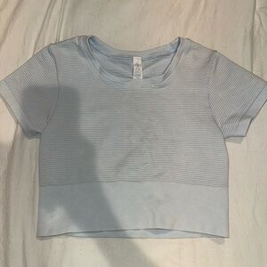 Aerie Light Blue Ribbed Crop Top